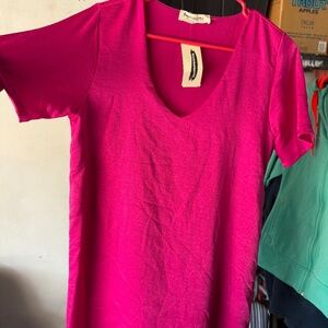 Hot pink T-shirt dress
